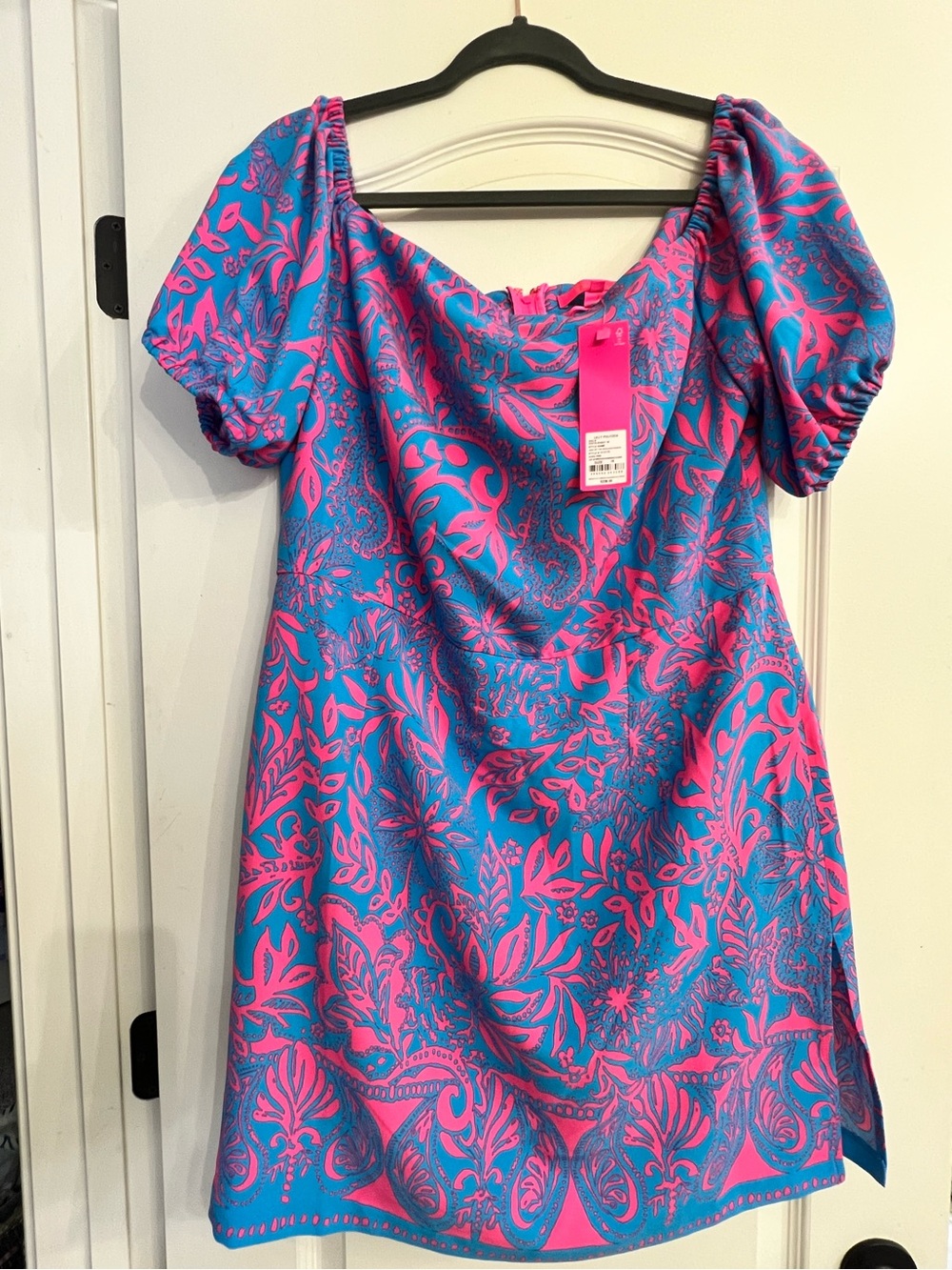 NWT- Lilly Pulitzer Jada Off the Shoulder Romper in Aura Pink.